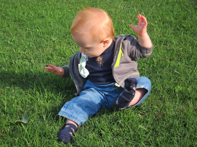 Dominic on the grass