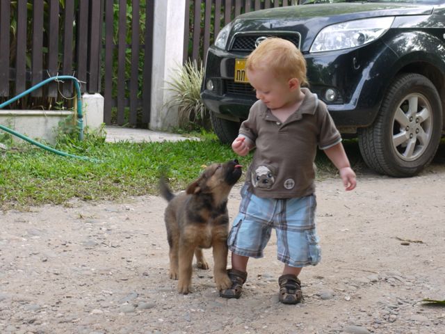 Dominic and puppy