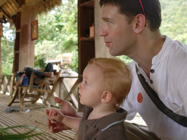 Mike and Dominic elephant village